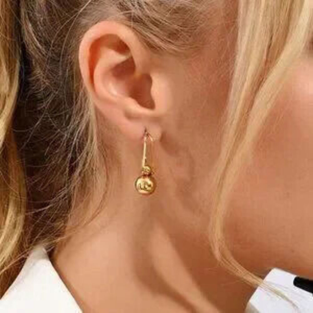 18K Gold-Filled Drop Ball Earrings Gift Minimalist - Picture 3 of 3